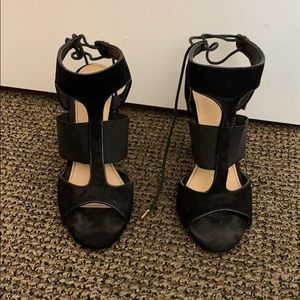 Black strappy heels